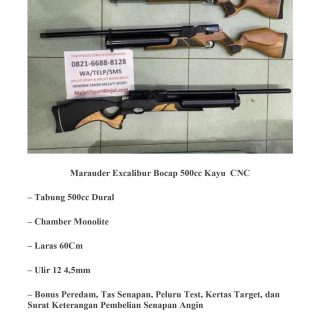 Bocap Marauder Excalibur 500cc Mono + Packing Kayu