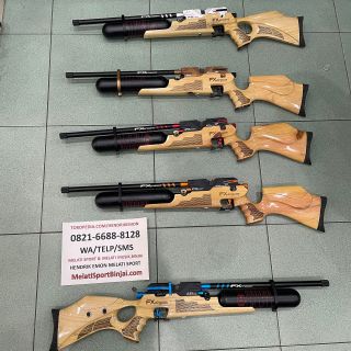 Bocap FX Crown Warna Peninggi Pipi 500cc Laras Loreng Warna Mono CNC Kayu PCP  (Senapan, Single Shot, Magazine, Peredam, Tas Camo Ransel, Kertas Target, Surat Keterangan Pembelian Senapan Angin)  Laras 60cm Ulir12 4.5mm Chamber CNC